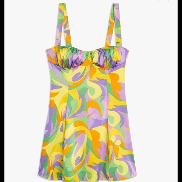 Ruched Cup Princess Saved By The Bell Dress, Multi - Picture 6 of 7